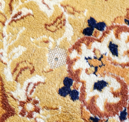 Vintage Oriental Medallion Area Rug - Mustard Gold & Navy Blue (202 x 280 cm) - Yatva