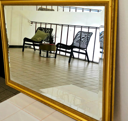 Vintage Ornate Gold Wall Mirror – Neoclassical Style - Yatva