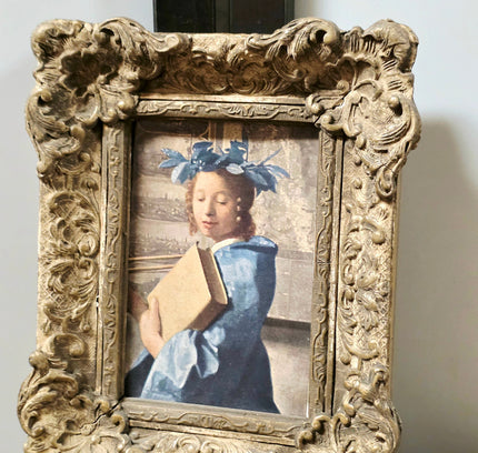 Vintage Ornate Miniature Framed Art Vermeer The Art of Painting - Yatva