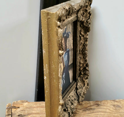 Vintage Ornate Miniature Framed Art Vermeer The Art of Painting - Yatva