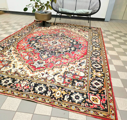 Vintage Persian-Style Red Medallion Area Rug (200x280 cm) - Yatva