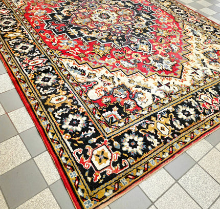 Vintage Persian-Style Red Medallion Area Rug (200x280 cm) - Yatva