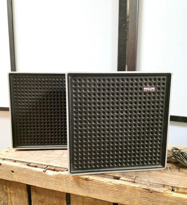 Vintage Philips 22RH401 Bookshelf Speakers (Pair, 1970s Mid-Century Audio) - Yatva