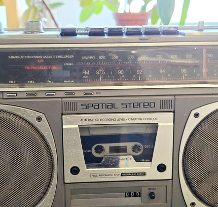 Vintage Philips D8418 Spatial Stereo Boombox | 1980s Radio Cassette Player - Yatva