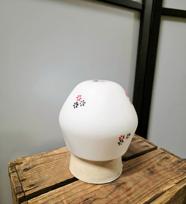 Vintage Philips Milk Glass Flush Mount Ceiling Lamp – 1950s Floral Schroefbol Plafonnière - Yatva