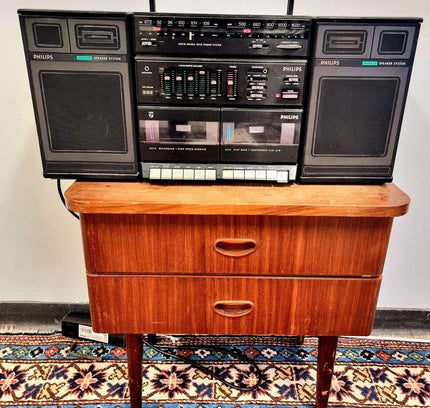 Vintage Philips Stereo Radio Cassette Boombox - Yatva