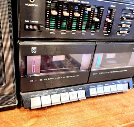 Vintage Philips Stereo Radio Cassette Boombox - Yatva