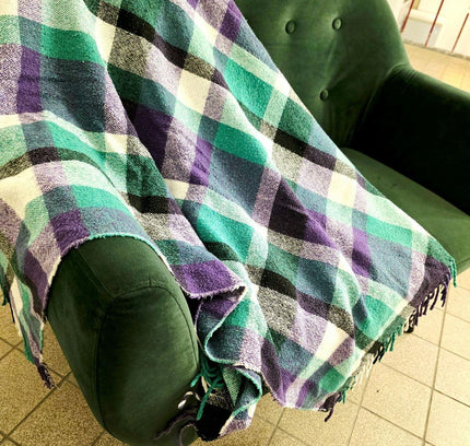 Vintage Plaid Throw Blanket - Yatva