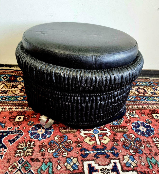 Vintage Pouf Stool Footstool - Yatva