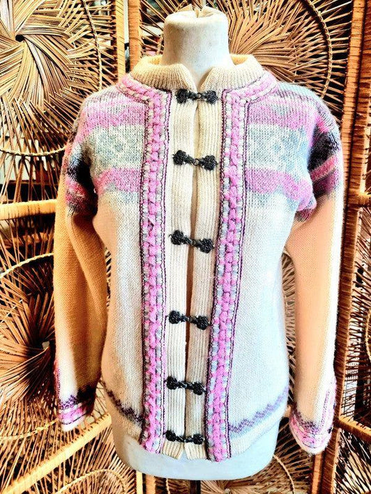 Vintage Pure New Wool Norwegian Cardigan - Yatva