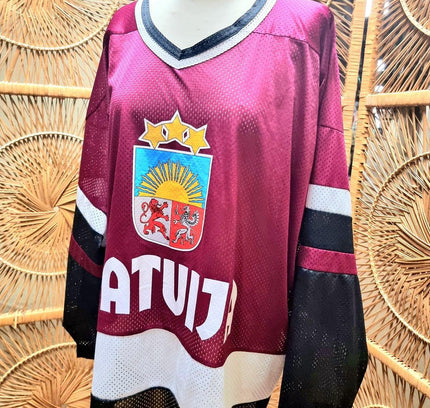 Vintage RAE Sport Latvija Latvia Hockey Jersey - Yatva