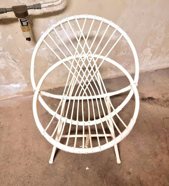 Vintage Rattan Bamboo Arm Chair - Yatva