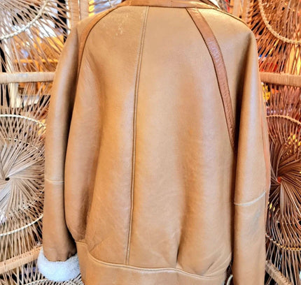 Vintage Real Shearling Sheepskin Coat Jacket - Yatva