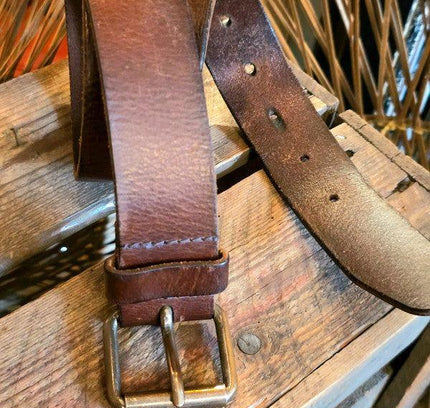 Vintage Red Label Petrol Industries Leather Belt - Yatva