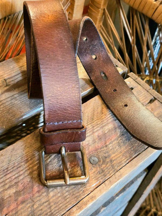 Vintage Red Label Petrol Industries Leather Belt - Yatva