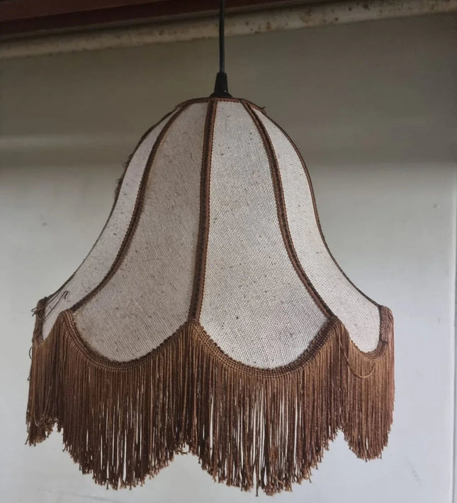 Vintage Retro 1970s Fringe Hang Lamp - Yatva