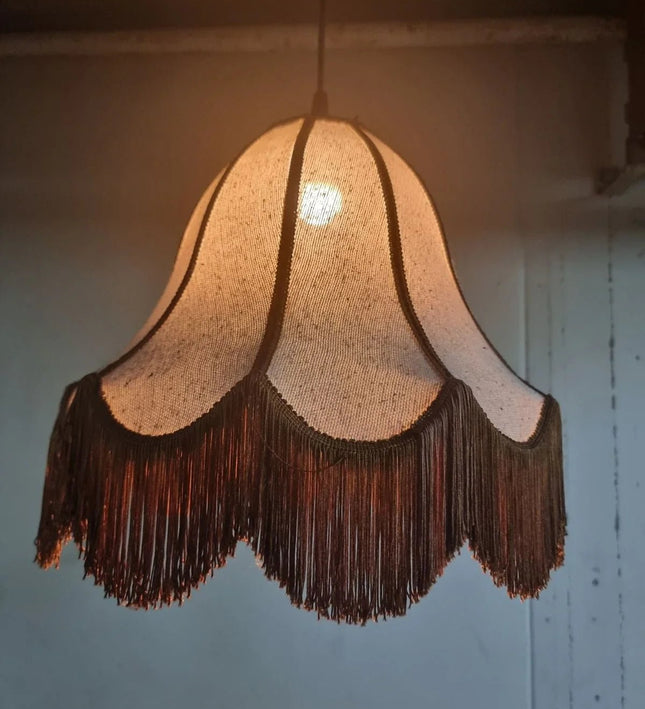 Vintage Retro 1970s Fringe Hang Lamp - Yatva