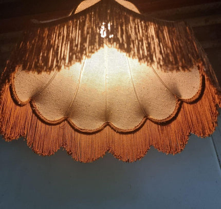Vintage Retro 1970s Fringe Hang Lamp - Yatva