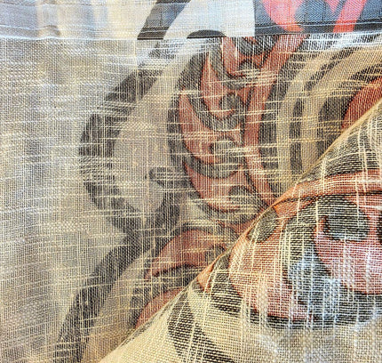 Vintage retro Original 1970s Floral Curtain - Yatva