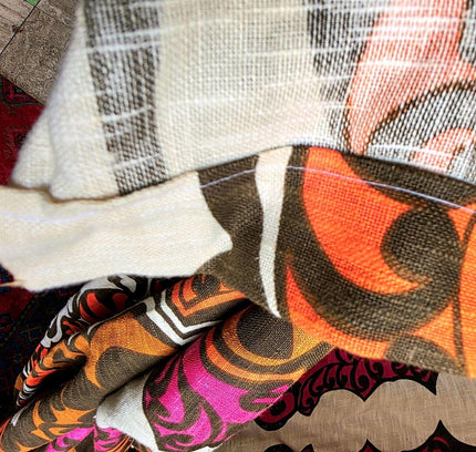 Vintage retro Original 1970s Floral Curtain - Yatva