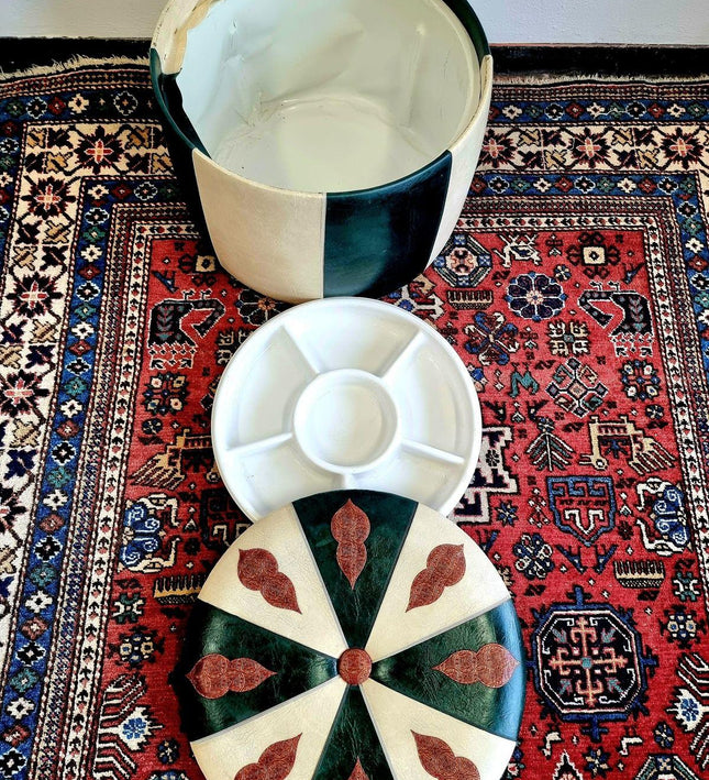 Vintage Retro Skai Pouf - Yatva