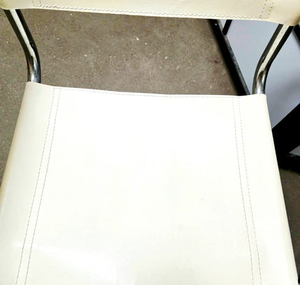 Vintage Retro Tubular Frame Chair Leather Chair x 4 - Yatva