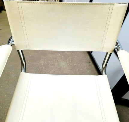 Vintage Retro Tubular Frame Chair Leather Chair x 4 - Yatva