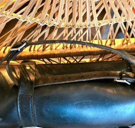 Vintage Round Leather Motorcycle Tool Bag - Yatva