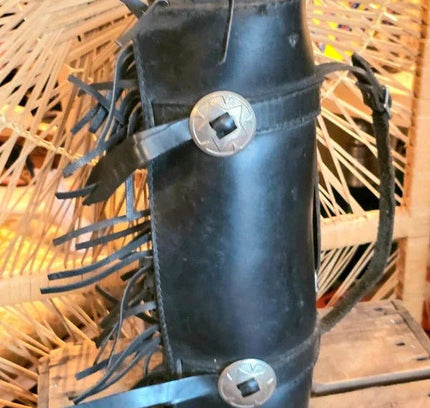 Vintage Round Leather Motorcycle Tool Bag - Yatva