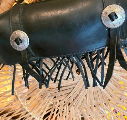 Vintage Round Leather Motorcycle Tool Bag - Yatva