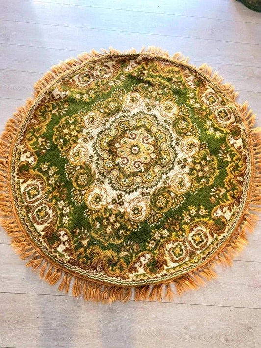 Vintage Round Persian/Oriental Wool Tablecloth - Yatva