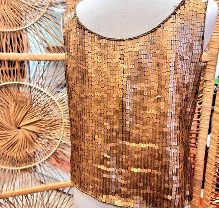 Vintage Sequin Scenario top - Yatva