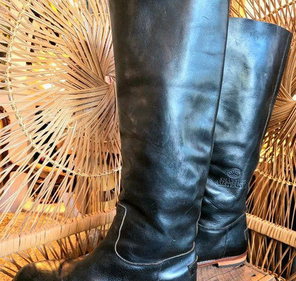 Vintage Shabbies Amsterdam Knee High Leather Boots - Yatva