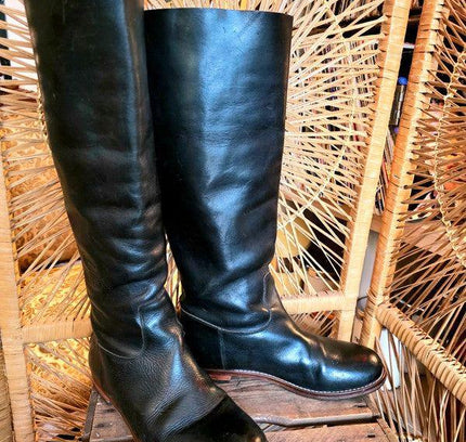 Vintage Shabbies Amsterdam Knee High Leather Boots - Yatva