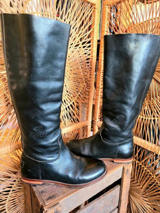 Vintage Shabbies Amsterdam Knee High Leather Boots - Yatva