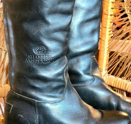 Vintage Shabbies Amsterdam Knee High Leather Boots - Yatva