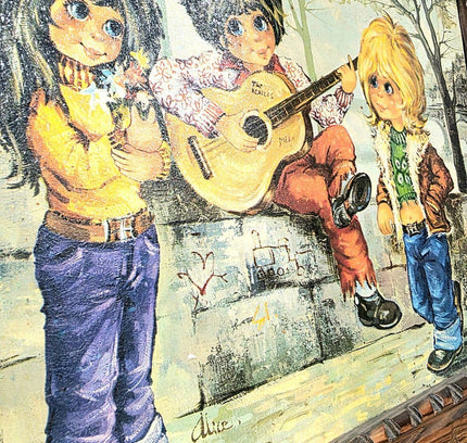 Vintage Signed 60s / 70s "The Musicians" Framed Painting - Yatva