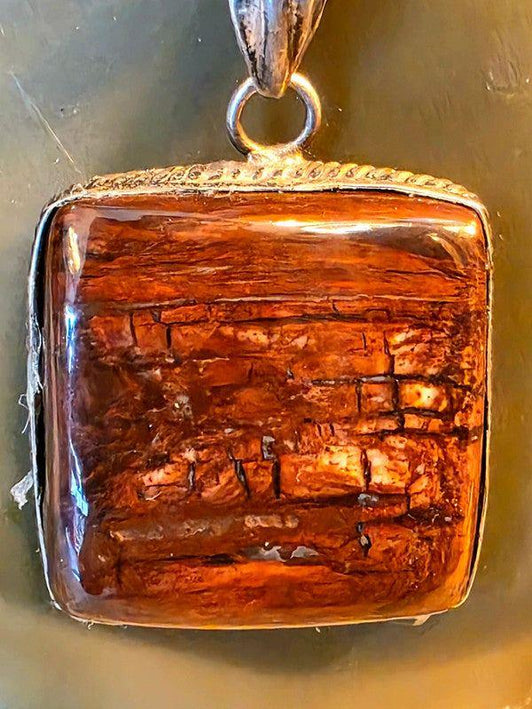 Vintage Silver Jasper Pendant Necklace - Yatva