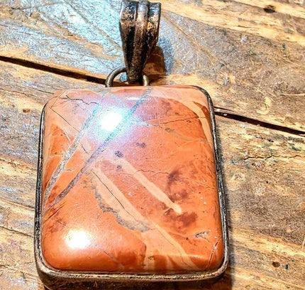 Vintage Silver Red Jasper Pendant - Yatva
