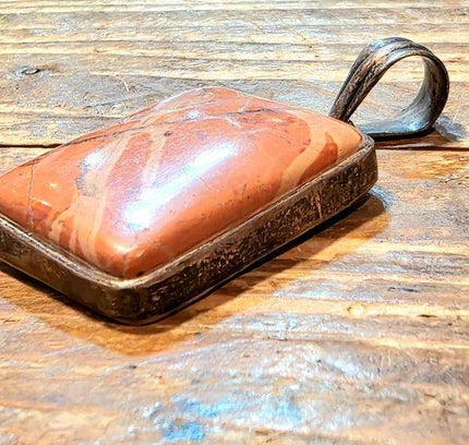 Vintage Silver Red Jasper Pendant - Yatva