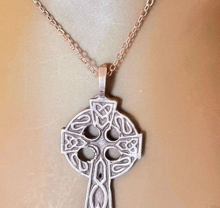 Vintage Sterling Silver Celtic Cross Necklace - Yatva