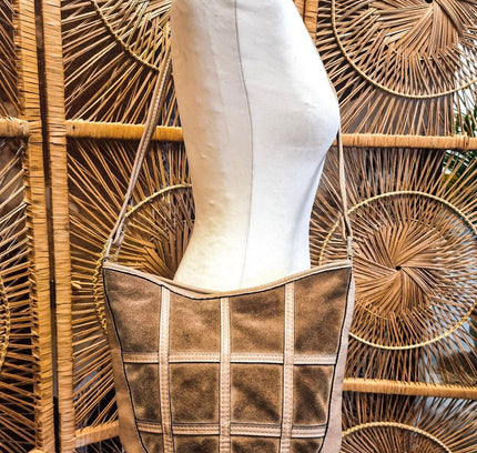 Vintage Suede Leather Shoulderbag - Yatva