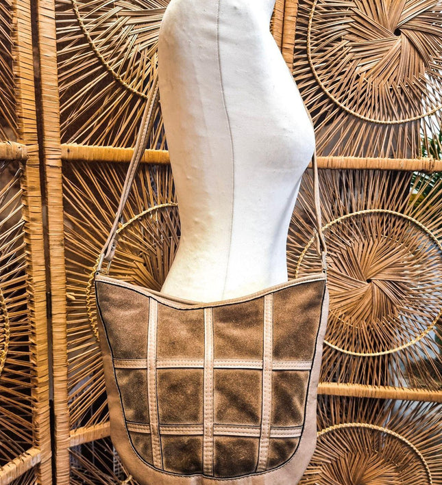 Vintage Suede Leather Shoulderbag - Yatva