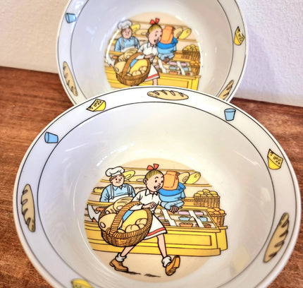 Vintage Suske and Wiske porcelain bowl - Yatva