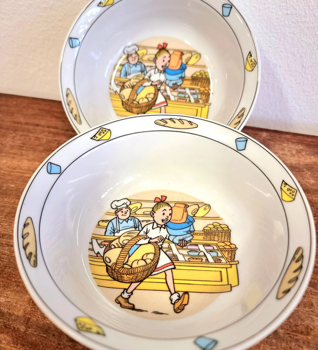 Vintage Suske and Wiske porcelain bowl - Yatva