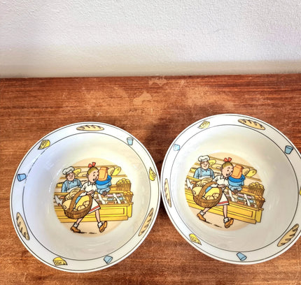 Vintage Suske and Wiske porcelain bowl - Yatva