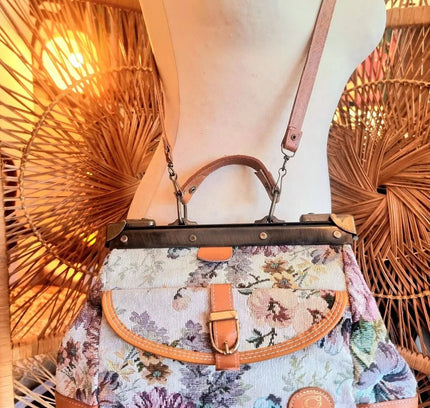 Vintage Tapestry Gladstone Shoulder Bag - Yatva