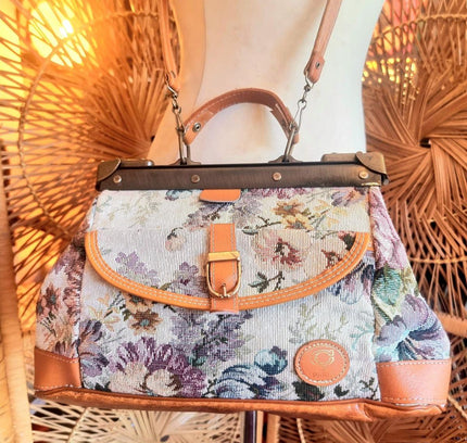 Vintage Tapestry Gladstone Shoulder Bag - Yatva