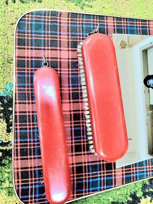 Vintage Tartan Bowin Mirror and Brush - Yatva
