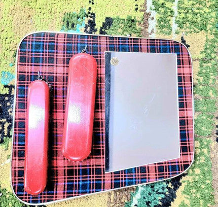 Vintage Tartan Bowin Mirror and Brush - Yatva
